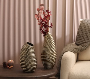 Panthera <b>Tall</b> Modern Stainless Steel Hammered Metal <b>Vase</b> Luxury Floral Accent Elegant Decorative Flower <b>Vase</b> Home Office Hotel - Product Image 4