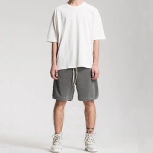 Pantalones cortos de algodón de mezclilla con cordón personalizado lavado ácido para hombre - Product Image 3