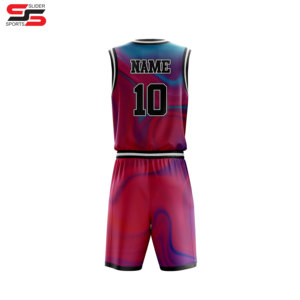Uniforme de basket-ball de haute qualité ensembles d'uniformes de basket-ball confortables à demi-manches meilleur design en uniforme de basket-ball de couleur rouge - Product Image 2