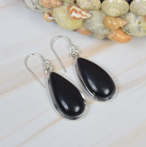 925 Sterling Silver <b>Hook</b> <b>Earring</b> Natural Black Onyx Pear Shape Classic Handmade Jewelry December Birthstone Party Factory - Product Image 2