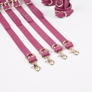 Quatre sangles ou options de poignets pour les contraintes de lit en cuir de vachette et matériel solide idéal pour les BDSM-0137 de cheville et de poignet de lit - Product Image 3