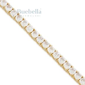 Venta caliente 925 Plata 14K Chapado en oro 5mm Moissanite Diamond Tennis Gargantilla Cadena para hombres Collar elegante - Product Image 2