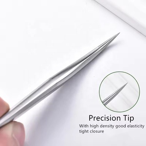 Pinzas de estilo de pestañas de acero inoxidable personalizadas profesionales, tipo de punta puntiaguda para extensiones de pestañas perfectas en todo momento - Product Image 5