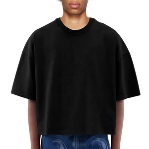 เสื้อยืดผ้าฝ้ายพิมพ์ลายน้ำหนักมากสำหรับผู้ชายเสื้อยืดคอกลมพิมพ์ลายสกรีนแนววินเทจสำหรับผู้ชาย - Product Image 1