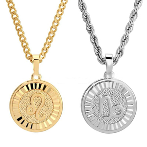 Nuevo Collar con Signo del Zodiaco, Collar de Acero Inoxidable, Chapado en Oro y Plata, Collar Universal para Hombre y Mujer - Product Image 1