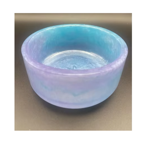 Elegante cuenco decorativo de resina hecho a mano superficie lisa y brillante ideal para centro de mesa de comedor o uso de exhibición de cocina - Product Image 3