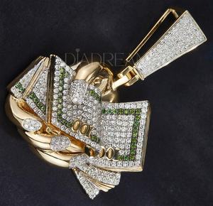 Superbe pendentif personnalisé pour homme, style hip-hop, plaqué or, bijoux fins, diamant, charme en argent sterling 925 - Product Image 2