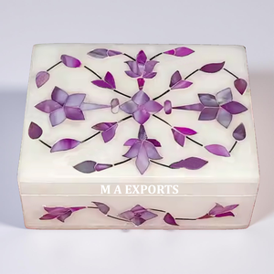 Caja de Joyería con Incrustaciones de Mármol, Artesanía India, Diseño Decorativo de Lujo para el Hogar, al Mejor Precio al por Mayor del Fabricante - Product Image 1