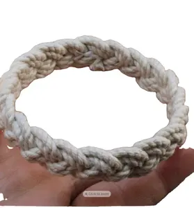 Pulsera de Cuerda Estrecha de Dos Hilos de Moda, Nudo Marinero, Algodón Blanco Natural, Pulsera de Cuerda Marinera, Pulsera Personalizada - Product Image 1