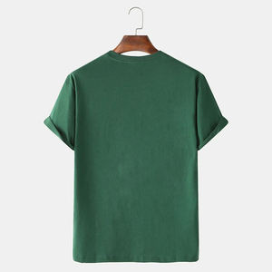 Camiseta Extra Grande de Alta Calidad de Poliéster/Algodón, Color Verde Sólido, para Fitness, de Peso Pesado, Hombros Caídos, Secado Rápido y Transpirable para Hombre - Product Image 2
