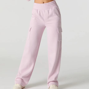 กางเกงกีฬาทรงหลวมแบบลำลองสำหรับผู้หญิงกางเกงขากว้างสำหรับผู้ไปทำงานฤดูใบไม้ร่วงและฤดูหนาวกางเกงคาร์โก้ - Product Image 5