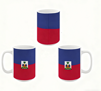 Mug à café en céramique avec logo personnalisé, 12 oz, drapeau de Haïti, tasse à thé pour la maison ou le bureau
