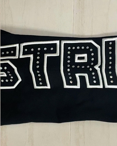 กางเกงวอร์มวินเทจสำหรับผู้ชายกางเกงขาบานผ้าคอตตอนฝรั่งเศสขากว้างแต่งเพชรทรงหลวมปิดเอวกลางแบบ100% ตามสั่ง - Product Image 4