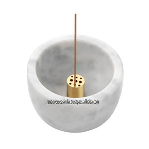 Soporte de incienso de mármol blanco Premium con quemador de 9 agujeros de latón para aromaterapia, oficina, hogar o sala de yoga disponible al mejor precio - Product Image 4
