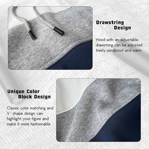 Ensemble de survêtement vintage en jean pour homme, à capuche, couleur unie, avec cordon de serrage, coupe ample, respirant, séchage rapide, léger, personnalisable - Product Image 5