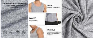 Débardeur de sport pour homme avec logo personnalisé, idéal pour la musculation et les entraînements en extérieur, débardeurs respirants pour hommes - Product Image 5