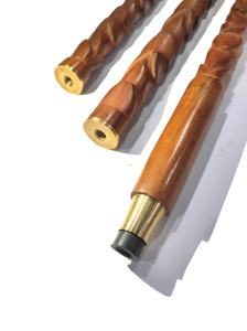 Bastón de latón dorado con mango anhelado a mano, bastón plegable de madera, bastón tallado de latón, mango elegante, bastón negro Vintage para caminar - Product Image 3
