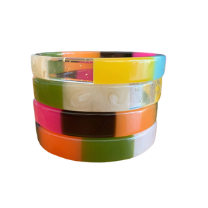 Cute Colorful Geometric Acrylic Resin <b>Bangle</b> Set Unisex Fashion Bracelets Stylish Fancy Patterned <b>Bangles</b> Jewelry <b>for</b> Women <b>Men</b> - Product Image 2