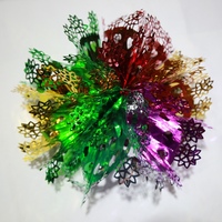 Décoration suspendue en forme d'étoile de Noël en feuille d'aluminium 50CM, éventail en papier étoilé arc-en-ciel pour les fêtes de Noël et du Nouvel An, fournitures de décoration de plafond et de pièce