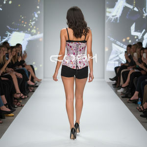 Achetez notre corset amincissant sous-poitrine en satin sublimé, imprimé fantôme d'Halloween, de qualité supérieure - Product Image 5