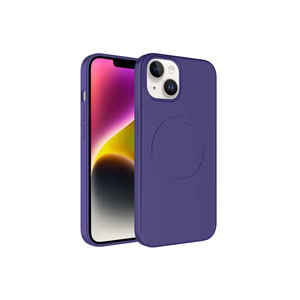 Funda de Silicona Suave Compatible con MagSafe para iPhone 14 Plus, Color Pastel, Carga Inalámbrica, Protectora, en Caja, Modelo Max - Product Image 1