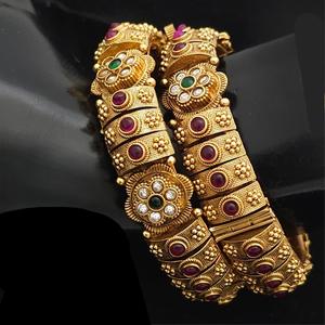 Designer Best Quality <b>Gold</b> Plated Traditional Wear Two <b>Set</b> Of <b>Bangles</b> for Women Wedding Party Wear Collection For Girls - Product Image 1