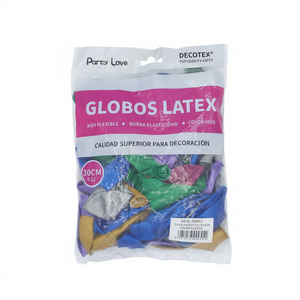 Palloncini in Lattice Party Love 30cm Metallizzati Colori Assortiti Confezione da 50 Pezzi - Product Image 2