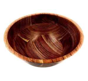 Cuenco para servir de madera Natural tallado a mano de moda personalizado de la mejor calidad para comida, restaurante, fiesta, venta de India - Product Image 1