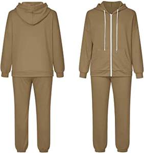 Moda logotipo personalizado cremallera Joggers conjunto de dos piezas pantalones de chándal y Sudadera con capucha conjunto de chándal de las mujeres 2 piezas Conjunto para las mujeres - Product Image 3