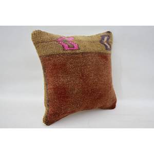 Almohada Kantha de retazos de lana rosa rústica, Cojín cuadrado bordado Vintage de 12x12 pulgadas, cojín decorativo tejido para suelo de estar - Product Image 2