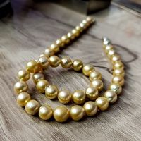 Collier de perles rondes naturelles d'eau douce de qualité supérieure, certifiées GIA, extrêmement dorées, livraison en 7 à 15 jours, bijoux pour anniversaire