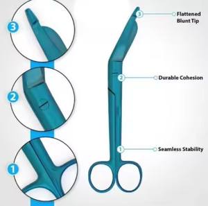Tijeras Quirúrgicas para Remover Vendajes, con Puntas Redondeadas, Duraderas, de Color Azul, en Oferta - Product Image 4
