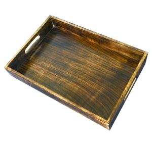 Plateau en bois de manguier avec poignées pour restaurants et hôtels Plateau de service en bois de qualité supérieure pour table à manger à prix de gros raisonnable - Product Image 3