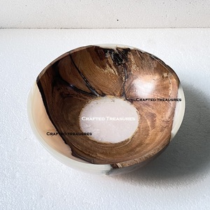 Bol de service en résine époxy de luxe Bol à fruits en bois de résine Bol en bois de résine moderne Qualité supérieure - Product Image 2