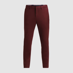 Haute qualité 100% coton hommes travail tricoté pantalon personnalisé Stretch taille moyenne bureau Style décontracté motif droit - Product Image 6