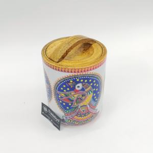 โถผลไม้แห้งพิมพ์ลายเคลือบไม้หรูหราพร้อมด้ามจับโค้งสำหรับการจัดเก็บที่ทันสมัยโดย tradebyd - Product Image 6