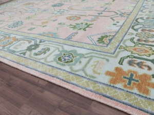 Ready 2 Ship 6x9 ft. Stock Alfombra persa hecha a mano Verde Rosa Anudada a mano de alta calidad Alfombra tejida de algodón de lana viva Tapis - Product Image 3