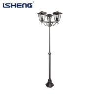 Lampe de colonne de jardin classique Lisheng YK-006, corps en aluminium IP44, télécommande, LED dimmable, température de couleur AC 2700k-6500k, détachable