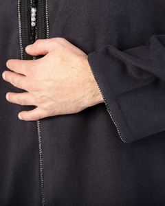 Thobe en soie fait main pour hommes marocains, anti-rides, broderie, manches longues, vêtements musulmans traditionnels de luxe pour adultes - Product Image 4