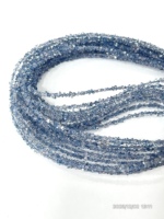 Perles en Iolite Herkimar bleu clair de qualité AAA, revêtues de quartz diamanté, taille 2-3mm, 17 pouces, certifiées CMA, Alif