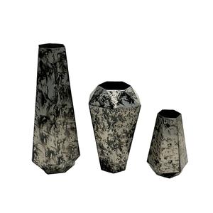 Jarrón de suelo de Metal niquelado, Juego de 3 macetas de exhibición de flores de boda de plata decorativas para el hogar, venta directa - Product Image 5