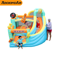 Nueva Llegada: Casa de Brinco Inflable con Malla de Seguridad, Tela Oxford Engrosada 420D+840D, Soplador de Aire de 350W, Capacidad de 135 kg, Fácil de Montar