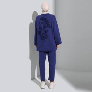 100% coton goutte épaule coupe décontractée deux pièces capuche établi décontracté noir femmes survêtement coupe-vent costumes islamique pour les filles - Product Image 6