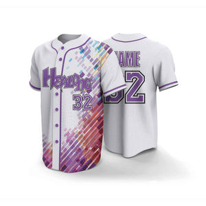 Jersey de béisbol en blanco con patrón de diseño de logotipo bordado uniforme de béisbol personalizado - Product Image 2