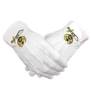 Gants maçonniques pas chers de qualité supérieure Vente en gros Gants maçonniques Regalia en pur coton Gants de chevaliers maçonniques en coton blanc - Product Image 5
