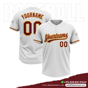 Deesha porte un maillot à deux boutons sur mesure, vêtements de sport respirants pour baseball et softball, antibactériens, à séchage rapide, évacuation de l'humidité - Product Image 5