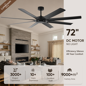 Ventilador de Techo Industrial de 72 Pulgadas sin Luz con Control Remoto, Motor DC Silencioso, Ventilador de Techo Grande de ABS para Patio y Sala de Estar - Product Image 1