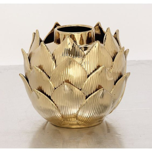 Table d'appoint de chambre à coucher Vase à fleurs décoratif Design de luxe Pot de fleurs en or et vase en métal avec vase à fleurs à pois dorés - Product Image 6