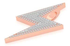 ขายดีที่สุดสำหรับทุกเพศจี้สายฟ้าประกายระยิบระยับแบบสองโทนที่ไม่ซ้ำกันสไตล์ฮิปฮอปชุบทองชิ้นสำหรับสวมใส่ในงานปาร์ตี้ - Product Image 2