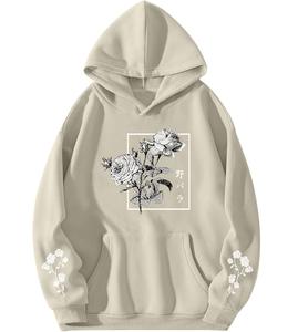 เสื้อมีฮู้ดสำหรับผู้ชายเสื้อคอกลมแขนยาวผ้าฝ้าย100% ใหญ่พิมพ์ลายแบบลาดเอียงไหล่ - Product Image 1